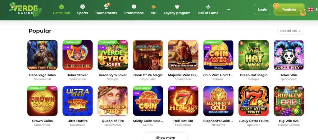 secțiunea de sloturi